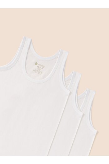 natuline Boy's Organic Cotton Combed Cotton Undershirt 3 Pack