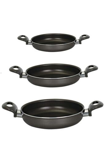 Mehtap Onyx Triple Set Lidless Teflon Pan Set 16-18-20cm