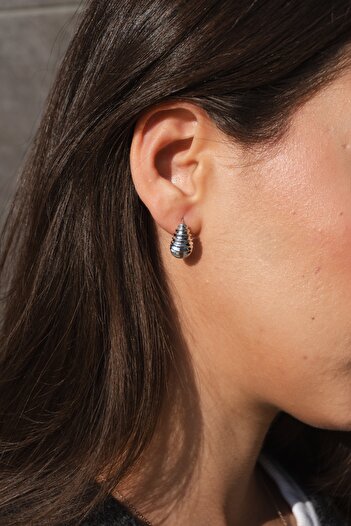 Rumon Minimal Curved Steel Earrings
