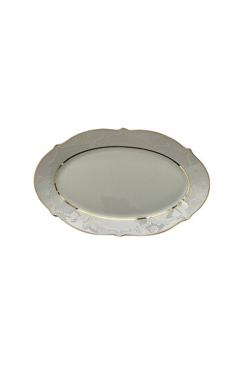 Porland Gold Gilt Boat Plate 1 Piece 30cm