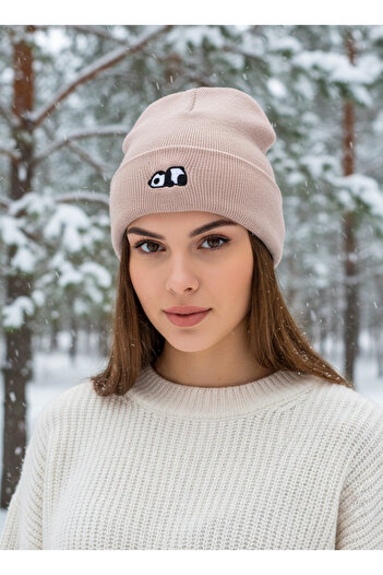 CAP BROS Sevimli Panda Nakışlı Yumuş Yumuş Bere
