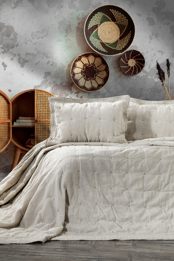 ZEBRACASA Wendy Double Bedspread Set / Beige