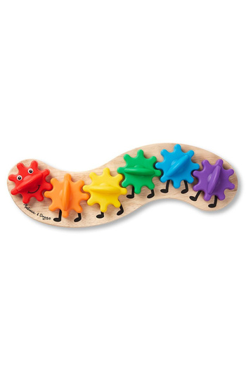 Melissa & Doug Joc de indemanare Omida Curcubeu cu Roti Zimtate, multicolor