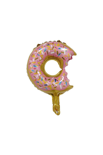 Toyska Metallic Foil Balloon, Mini Sweet Figurines, Bitten Donut Model, Anniversary Theme, 45x25 cm, Indivi