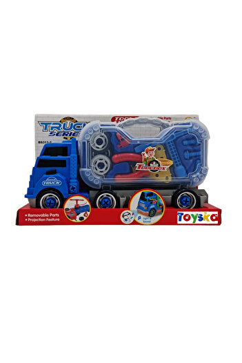 Toyska Dismountable Truck Toy with Tool Set, Sounds and Lights, Multicolor