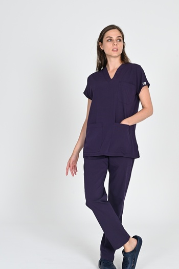 BAŞAK Scrubs din bumbac din Lycra Murdum - Set de tricou Yarasakol Doctor Nurse