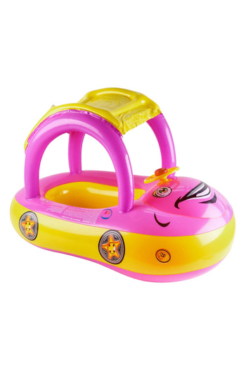 Toyska Inflatable boat with steering wheel, removable sunshade and child support, purple