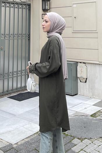 lamelif Oversized Khaki Tunic