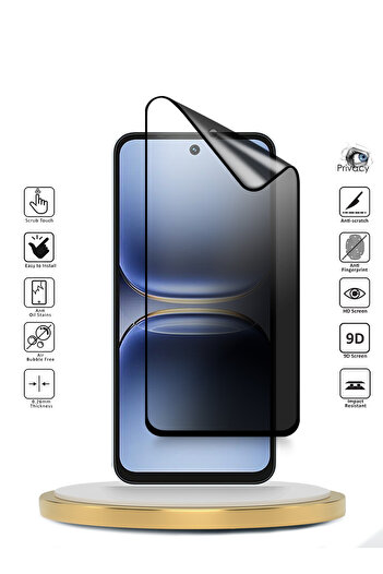 Wtech Tecno Spark 40C 4G 2025 Nano Ceramic Privacy Full Glue Full Cover Matte Flexible Clear/Black