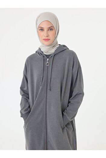 Benin Zippered Hooded Sweatshirt - Anthracite -