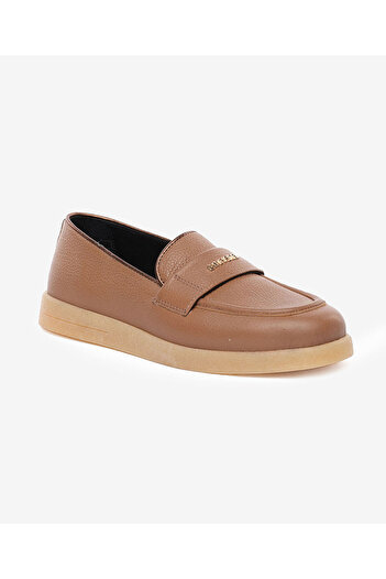 Greyder Women's Tan Genuine Leather Loafer Shoes 5K2Ca34385