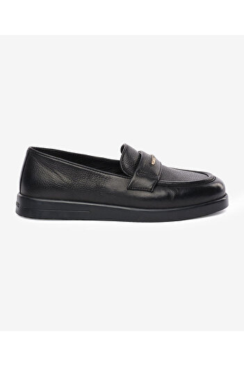 Greyder Women's Black Genuine Leather Loafer Shoes 5K2Ca34385