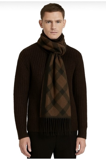 Suyutti Men's Warm Patterned Knitwear Scarf Kaşkol Baklava Pattern