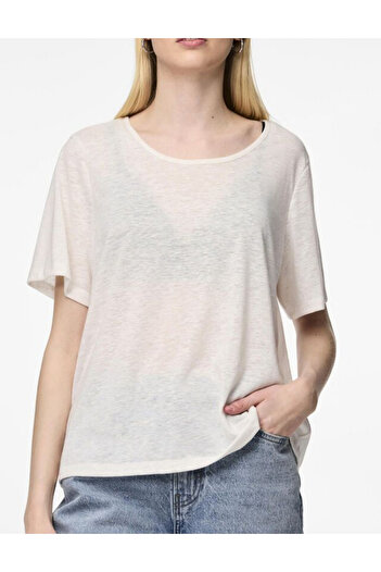 PIECES T-shirt, cream