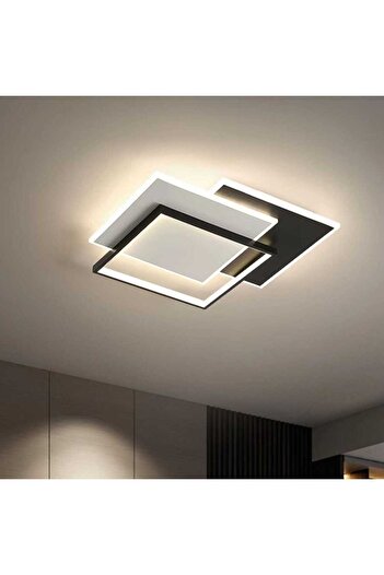 Alista Home Lustra LED cu telecomanda CHIARA 102 W, 3 Patrate, lumina Rece/Calda/Neutra, Dimabila, Negru