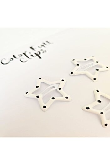 COLORFULLCLİPS Polka Dot Patterned Star 3-Piece Citcit Buckle