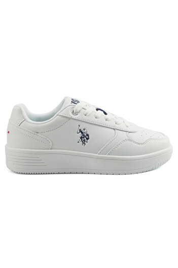U.S. Polo Assn. Women's White Sneakers - Bold Rugged Style with Durable Sole for Outdoor Wear