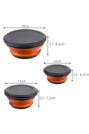 SMARTECH Collapsible Bowls with Lid, Set of 3