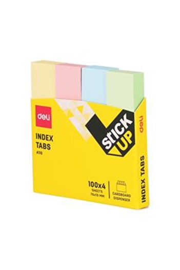 Deli Adhesive index paper 19x76mm 4 pastel colors 100 sheets
