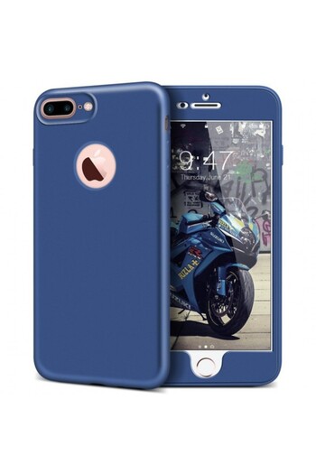 Flippy Husa Apple iPhone 6 Plus Full Silicone 360 Albastru + Folie de protectie