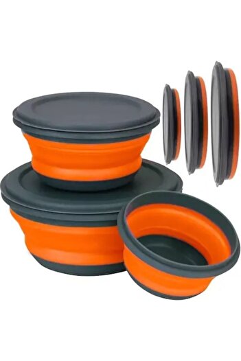 SMARTECH Collapsible Bowls with Lid, Set of 3