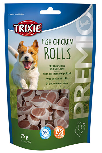Trixie Recompense Pentru Caini, Premio, Rulouri Cu Pui Si Peste, 75 g, 31535