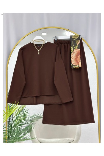 YEDİLALE Combed Cotton Blouse Skirt Dual Set [Blouse and Skirt Included in the Price, Size Range 36-44]