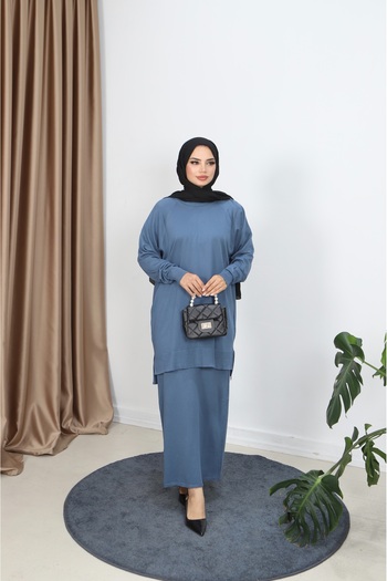 NİSUM MODA Mercerized Suit with Skirt