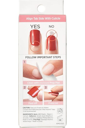 Impress Press-On Nails – “Adore You” (Short Square, Red), 30 Count, Chip-Proof, Waterproof, No Dry Time