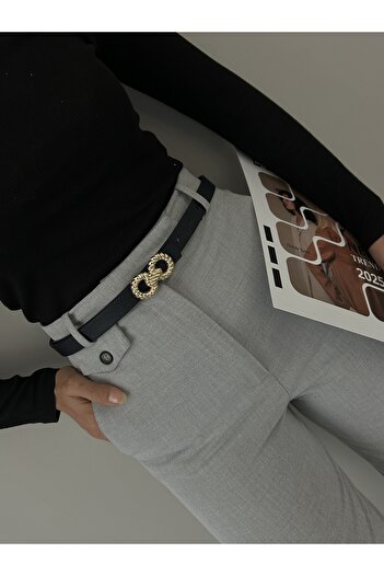 LİA KEMER Burgu Halat Accessory Gold Buckle Women's Belt, Daily Belt, Jacket Belt, Pants Belt