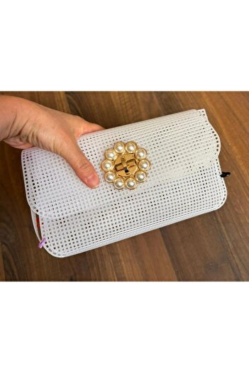 angel çanta aksesuar 22X44 cm Bag Canvas with Pearl Lock