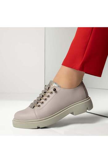 BMoD Women's purple genuine leather casual shoes with elastic laces MOD13150