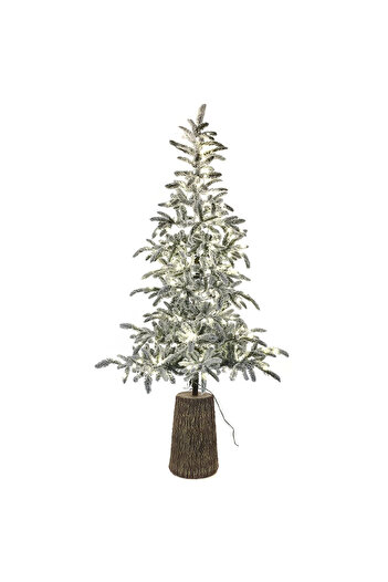 BraziPremium Artificial Christmas tree with snow and lights Flocked Princess Pine, 300 LED, 240 cm