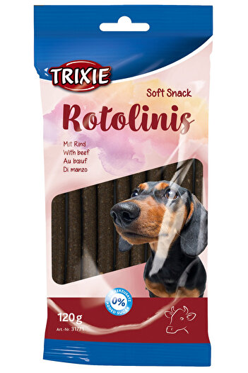 Trixie Dog Treats, Soft Rolled Bars with Beef, 12 cm, 120 g, 31771