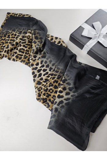 sem oyuncak Vual Silk Shawl Luxury Black Edge Leopard 90X180