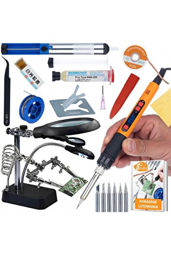 Rosfix ProLuto 7 in 1 Set | 80W LCD Soldering Station + LED Magnifier + Accessories