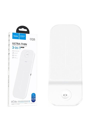 Hoco Statie Incarcare Wireless (CQ5), Magsafe, 22.5W, 5V, 3A, Qi Charging, AP Series, 3 in 1, White