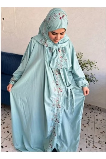 Gerenic Very luxurious embroidered prayer shawl (mard) with attached scarf, wide and comfortable, original fabric