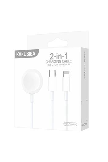 KAKU Wireless Charger (KSC-966), 5V, Qi Charging, Dual Connector, USB-C / Lightning, White
