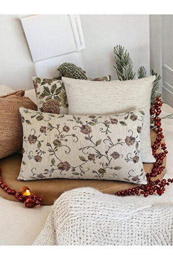 kissen ''Şehzade'' Tapestry Woven 3-Piece Set Throw Pillow Cover''2 Pieces 43X43 1 Piece 30X50''
