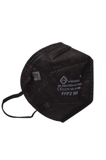 Flippy Mască de protecție facială, Flippy, FFP2, KN95 CE 0370, 5 straturi, nesterilă, neagră, 400 bucăți
