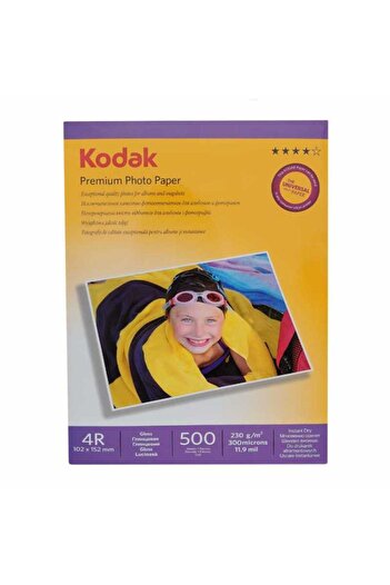 Kodak Pack of 500 sheets of Premium Glossy photo paper, 10x15 cm, 230 g