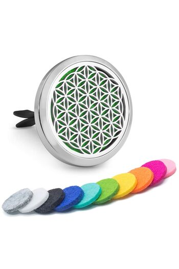 zioda smart essentials Auto Aromatherapy Diffuser, Zioda Smart Essentials, Silver Flower of Life