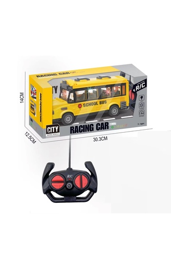 Toy school bus with remote control, 22 cm