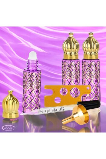 zioda smart essentials Set 3 sticle de sticlă roll-on 8ml, Zioda Smart Essentials, reutilizabile cu protecție UV și accesorii