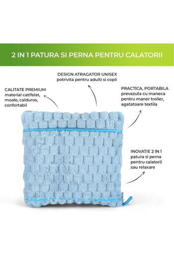 zioda smart essentials Travel Blanket and Pillow 2in1,