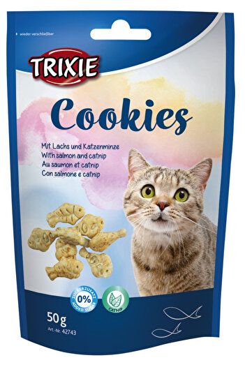 Trixie Cat Treats, Salmon and Catnip Biscuits, 50 g, 42743