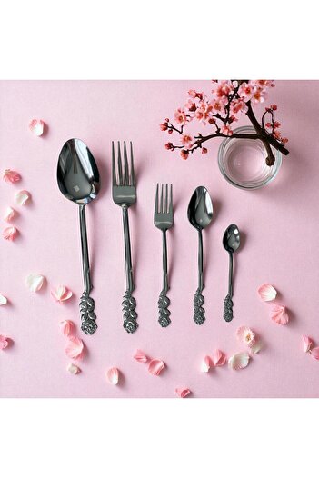 ENASHOP Stainless Steel Spoon Fork Set-30 Pieces-Rose Model