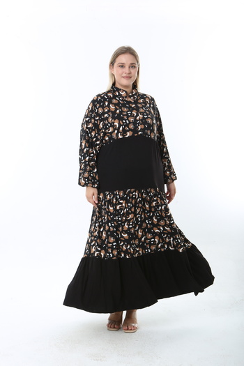 XL Modam Women's Patterned Lycra Plus Size Dress