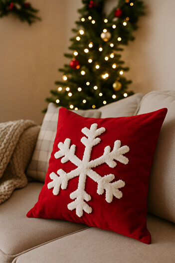 Maharat New Year Christmas Patterned Punch Throw Pillow Cushion Pillowcase